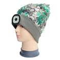 thumbnail image 6 of Morttic Unisex Beanie Hat with LED Light,Camouflage Print Plush Knitting Hats Rechargeable Headlamp Warm Hap for Outdoor Running Warning, Green, 6 of 8