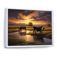 thumbnail image 2 of Designart "Cows At Farm horizon II" Animals Floater Framed Wall Decor, 2 of 7