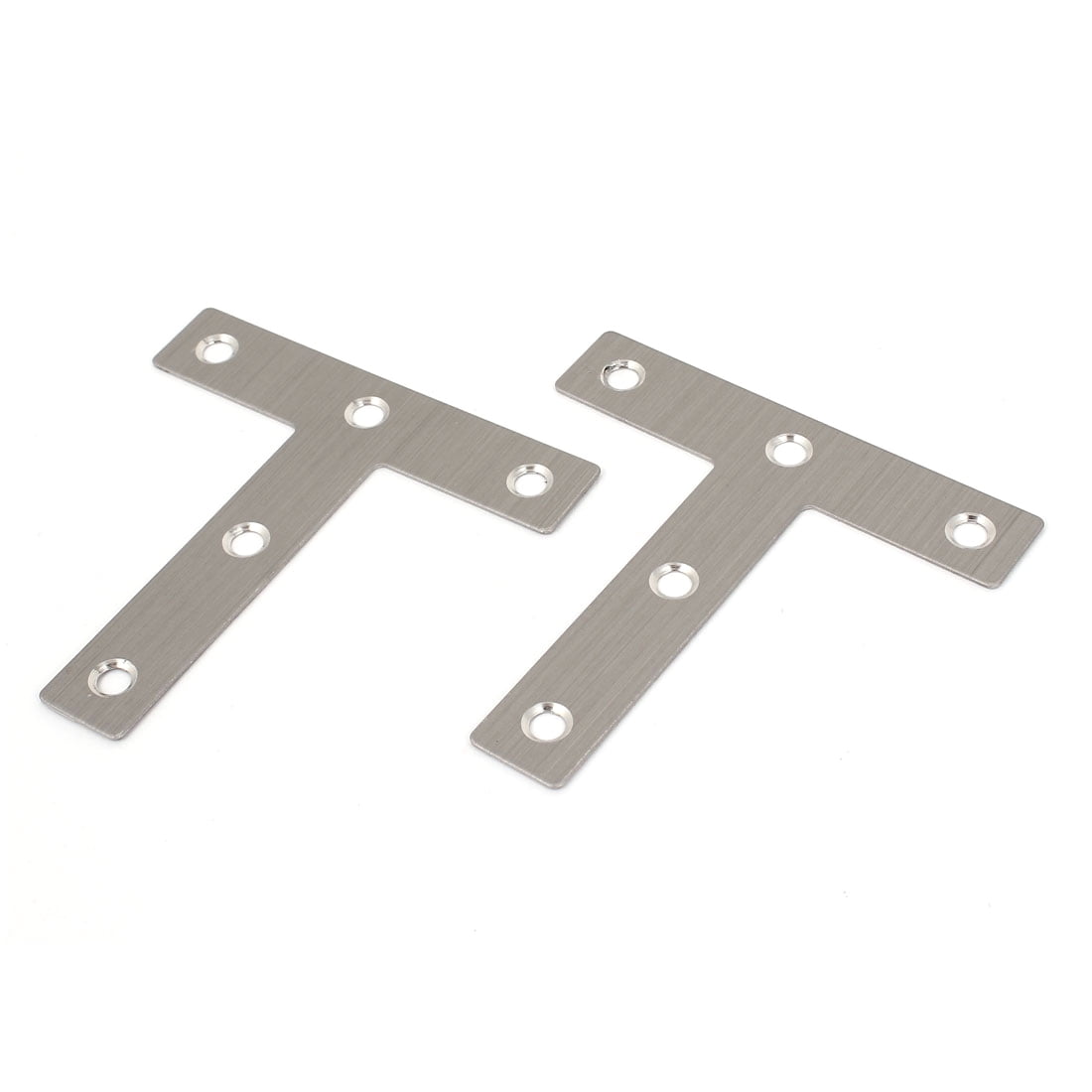 Unique Bargains 2pcs Flat T Shape Repair Mending Plate Connector Joining Bracket 3" x 3"