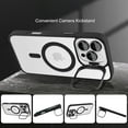 thumbnail image 4 of Shockproof Kickstand Heavy Duty Clear Case For Apple iPhone 16 Pro Max Compatible With MagSafe With Camera Lens Protector Black, 4 of 7