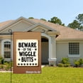 thumbnail image 2 of Jbralid Beware Of The Wiggle Butts Linen Garden Flag For Spring Summer Home Outdoor Garden Yard Door Decor 12x18 inch, 2 of 5