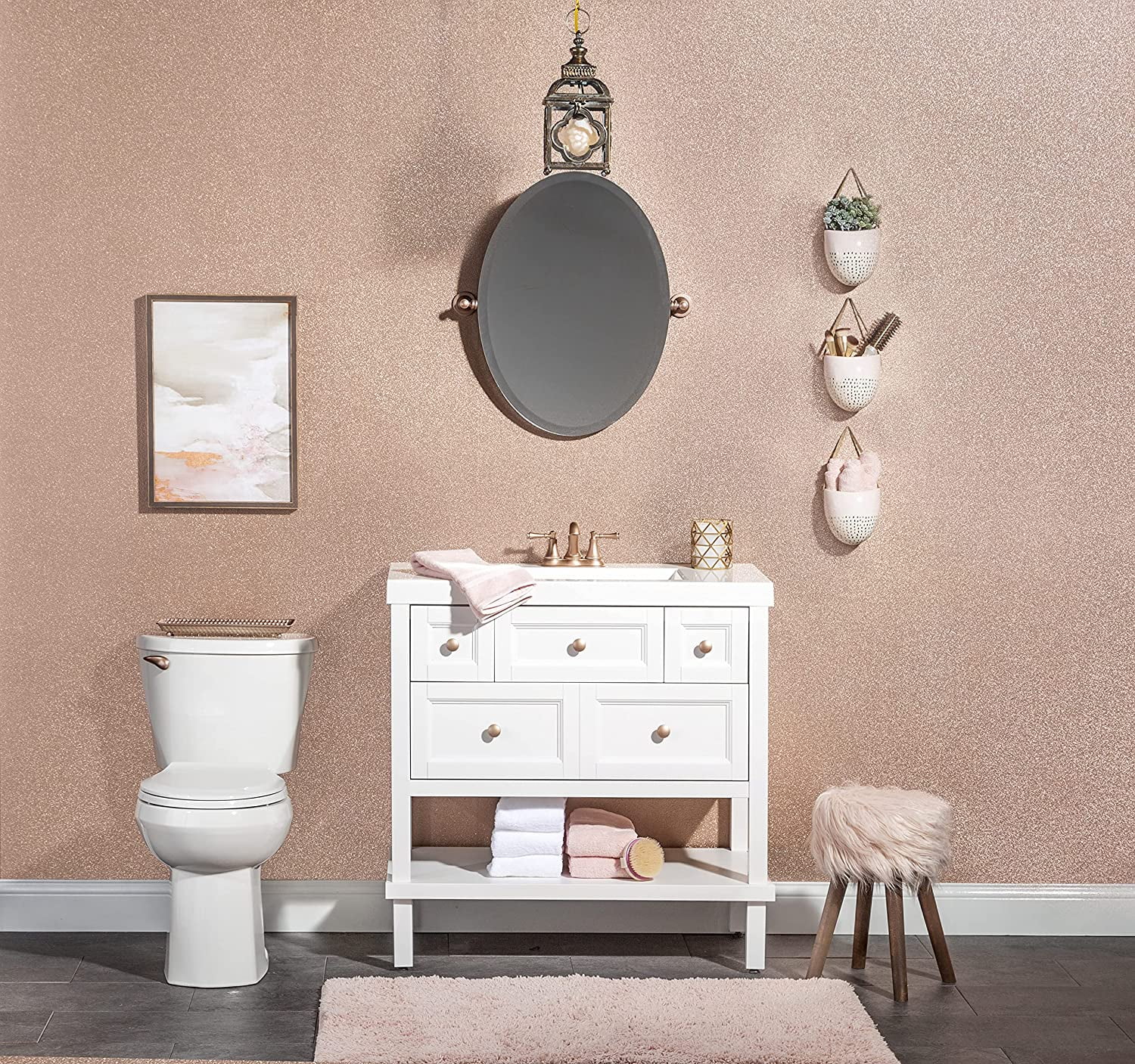 Rust-Oleum Glitter Interior Wall Paint, 28 oz, Rose Gold, 12 Fl Oz (Pack of 1) 28 Fl Oz (Pack of 1) Rose Gold