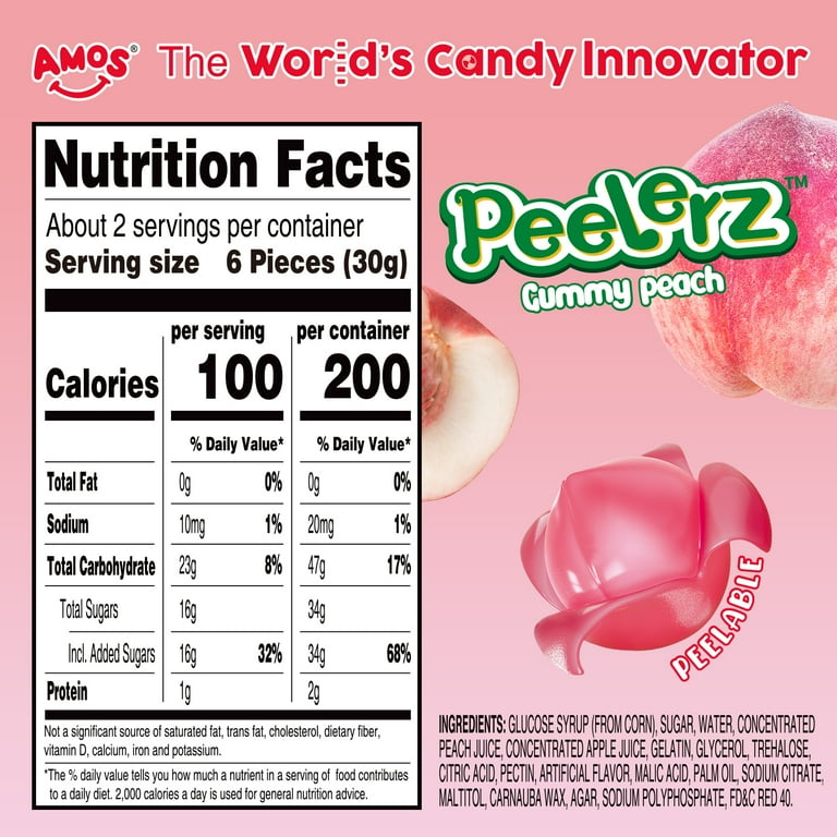 Amos Peelerz Peelable Mango Candy Resealable 2.19oz Bag (Pack of 3)