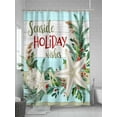 thumbnail image 5 of Christmas Starfish Ocean Shower Curtain Set, Waterproof Shower Curtains for Bathroom, Coastal Tropical Plants Wood Washable Fabric Cloth Bath Curtain for Bathtub Decoration with Hooks 66x72 Inches, 5 of 6