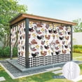 thumbnail image 6 of Outdoor Curtains for Patio Waterproof, Farmhouse Rooster Outdoor Privacy Panels Grommet, Country Watercolor Flowers Black Plaid Blackout Outside Curtains for Porch/Cabana 54"x108", 2 Panels, 6 of 8