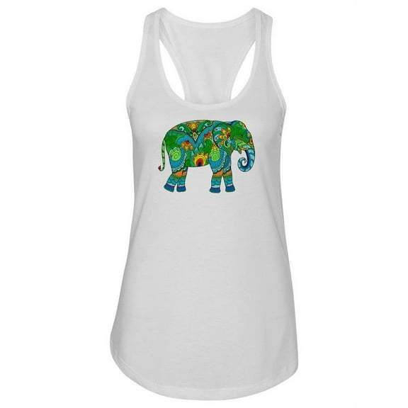Colorful Zentangle Elephant Tank Women -Image by Shutterstock, Female Large
