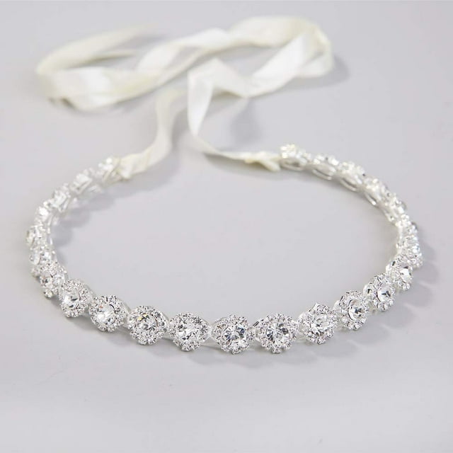 Crystal Wedding Headband Nupcial Headpiece Hair Jewelry para novias y damas de honor Silver