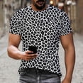 thumbnail image 4 of HONHUZH Mend Tops Shorts Sleeve Leopard Print Casual Sports Round Neck Vintage Short Sleeve Shirt Tops, 4 of 9