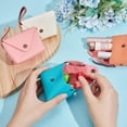 thumbnail image 3 of 7pcs 7 colors Candy color PU Leather Wristlet Wallets Change Purse with Snap Button Rectangle Mixed color 11.2cm 1pc/color, 3 of 5