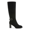 thumbnail image 3 of GIANI BERNINI Womens Black Goring Button Accent Lennoxx Round Toe Block Heel Zip-Up Leather Dress Boots 8.5 M, 3 of 4