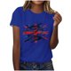 thumbnail image 1 of Tops de Ajuste Suelto para las Mujeres Sudadera Casual Impresa Manga Corta Cuello Redondo Superior, Poliéster, 1 of 4