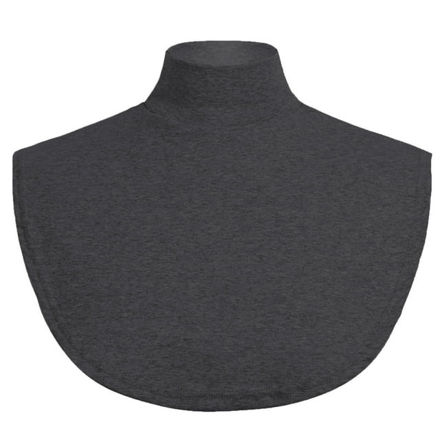 TiaoBug Coton Faux Col Détachable Col Montant Col Dickey Chandail Col Roulé Demi-Haut Blouse Cache-Cou d'Hiver Gris Foncé Taille Unique