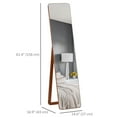 thumbnail image 3 of HOMCOM Full Length Mirror, Rectangular Full Body Mirror, Light Walnut, 3 of 10