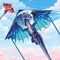 thumbnail image 2 of 1 Piece 1.4M Large Dragon Kite For Kids And Adults Huge Pterosaur Kite Come Tail Easy To Fly Kites Outdoor Toy, 2 of 14