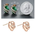 thumbnail image 2 of Leafael Wish Stone Stud Earrings with Emerald Green Birthstone Crystal, 18K Rose Gold Plated, 2 of 7