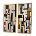 thumbnail image 3 of Designart "Urban Passion Abstract Expression I" Modern Geometric Framed Wall Art Set Of 2 - Modern Black Framed Canvas Set For Living Room Decor, 3 of 6