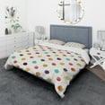 thumbnail image 1 of Designart 'Orange Blue and Purple Polka Dot Pattern' Geometric Bedding Set - Duvet Cover & Shams, 1 of 4