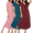 Blue Green/Wine Red/Pink, variant on Oudiya 3 Pack Long Nightgowns for Women House Dress Short Sleeve Plus Size V Neck Nightshirt, M-5XL