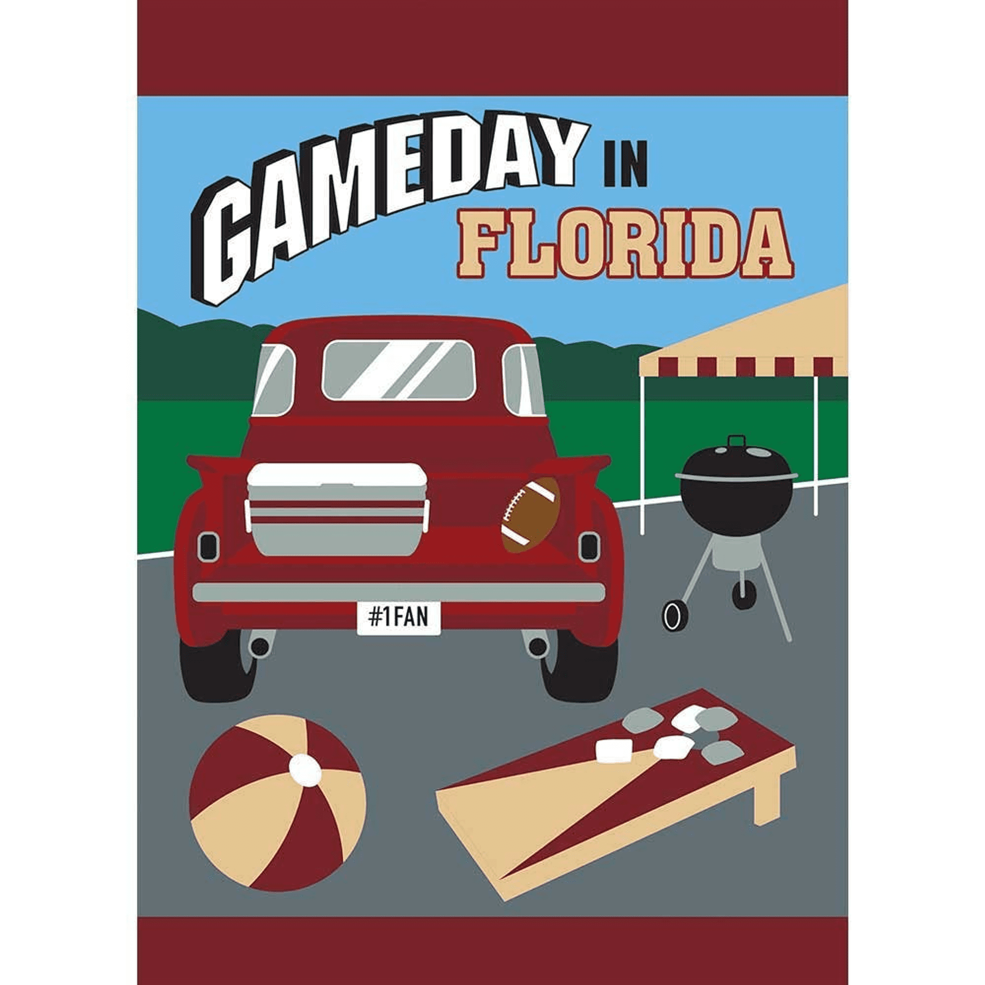 Magnolia Garden Flags 1467 13 x 18 in. Game Day in Florida Garden Flag - Garnet & Gold