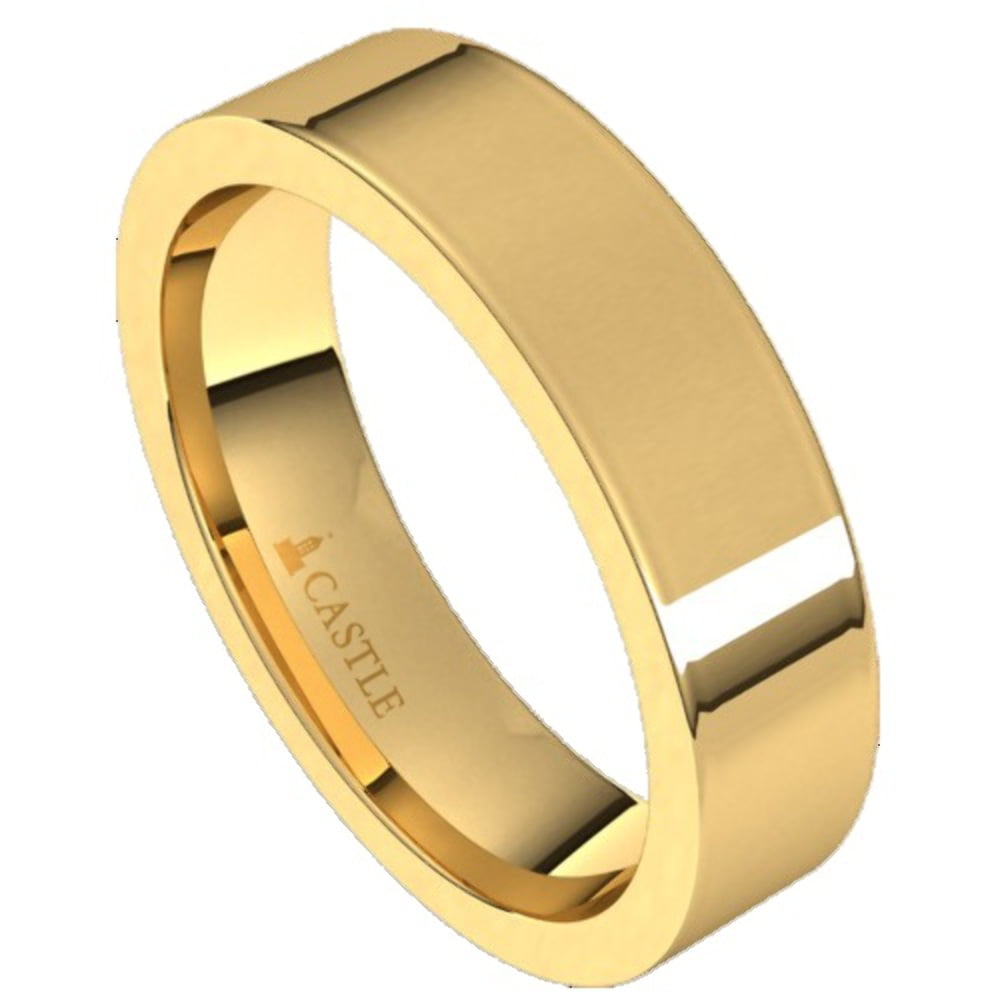 2mm Wide Mens and Womens 14k Yellow Gold Plain Wedding Band Flat 