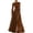 Brown, variant on Western Cowgirl Velvet Dress for Women Long Sleeve Crewneck Belted Flowy Maxi Dresses Wedding Guest Dress