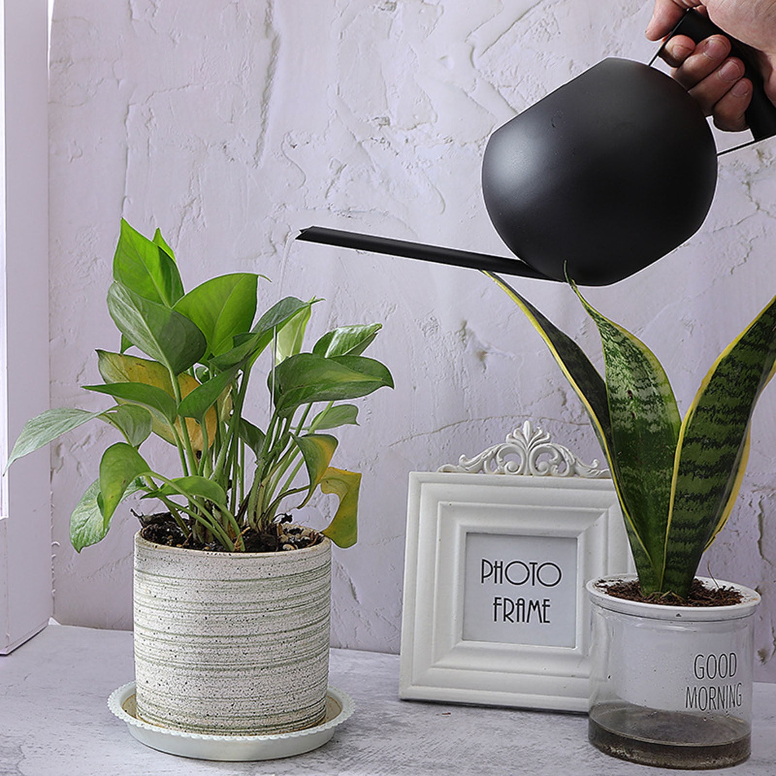 Jubipavy Stainless Steel Watering Can - 1L Metal Watering Can With Long Spout To Spillage Perfect Plant Watering Can For Outdoor And Indoor Plants Gift Home Saving