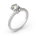 thumbnail image 4 of Oryn Jewelry Solitaire with Accents Band in 14K White Gold Plated - 1.9 Ct Oval Moissanite - Anniversary Gift for Women - Beautiful Elegant Band, 4 of 6