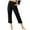 Black, variant on Babysbule Yoga Pants for Women Plus Size Women Casual Solid Color Pockets Buttons Elastic Waist Comfortable Straight Pants