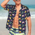 thumbnail image 4 of Uemuo Turtle Printed Regular Fit Short Sleeve Casual Hawaiian Shirt for Men,Aloha shirt,Tropical shirt,Floral print shirt,Vacation Beach shirt-3X-Large, 4 of 9