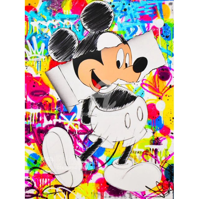 Disney-Kit de pintura de diamante 5D DIY, colorido, Mickey, Hada, polvo, Graffiti, póster de moda, diamantes de imitación, amor, mosaico hecho a mano, regalo artístico
