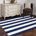 thumbnail image 3 of Simple Stripe 3x5 Area Rugs for Living Room, Navy White Ocean Blue and White Non Slip Floor Mat Washable Low-Profile Indoor Carpet for Bedroom, Dining Room, Bathroom, 3 of 9