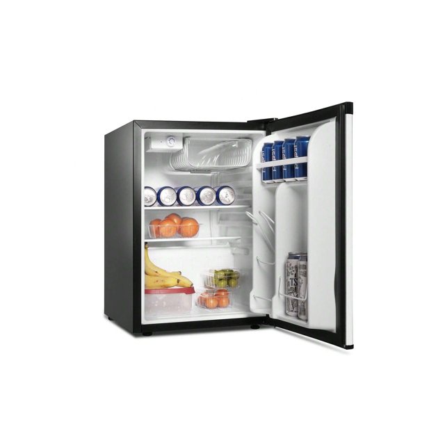 LUCKYERMORE 2.6 Cu.Ft. Mini Fridge With Freezer Compact Refrigerator Single Door Adjustable Thermostat Removable Shelves Reversible Dorm