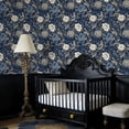 thumbnail image 3 of Whimsical Peel and Stick Wallpaper Vintage Floral Birds Roses Blue Beige Tones Wall Mural 23.6in x 9.8ft Self Adhesive Removable Wall Paper Renter Friendly Wallpaper for Kids Bedroom Studio, 3 of 8