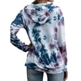 thumbnail image 6 of TWZH Women Tie Dye Printed Hooded Pullover Long Sleeved Loose Pocket Hoodies Tops, 6 of 6