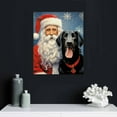 thumbnail image 4 of PIKWEEK  Christmas Holiday Santa and Black Lab Labrador Dog Poster Canvas Wall Art Print Room Wall Decor Bedroom Aesthetic Living Room Decor Christmas Gift  16x20 in, 4 of 4