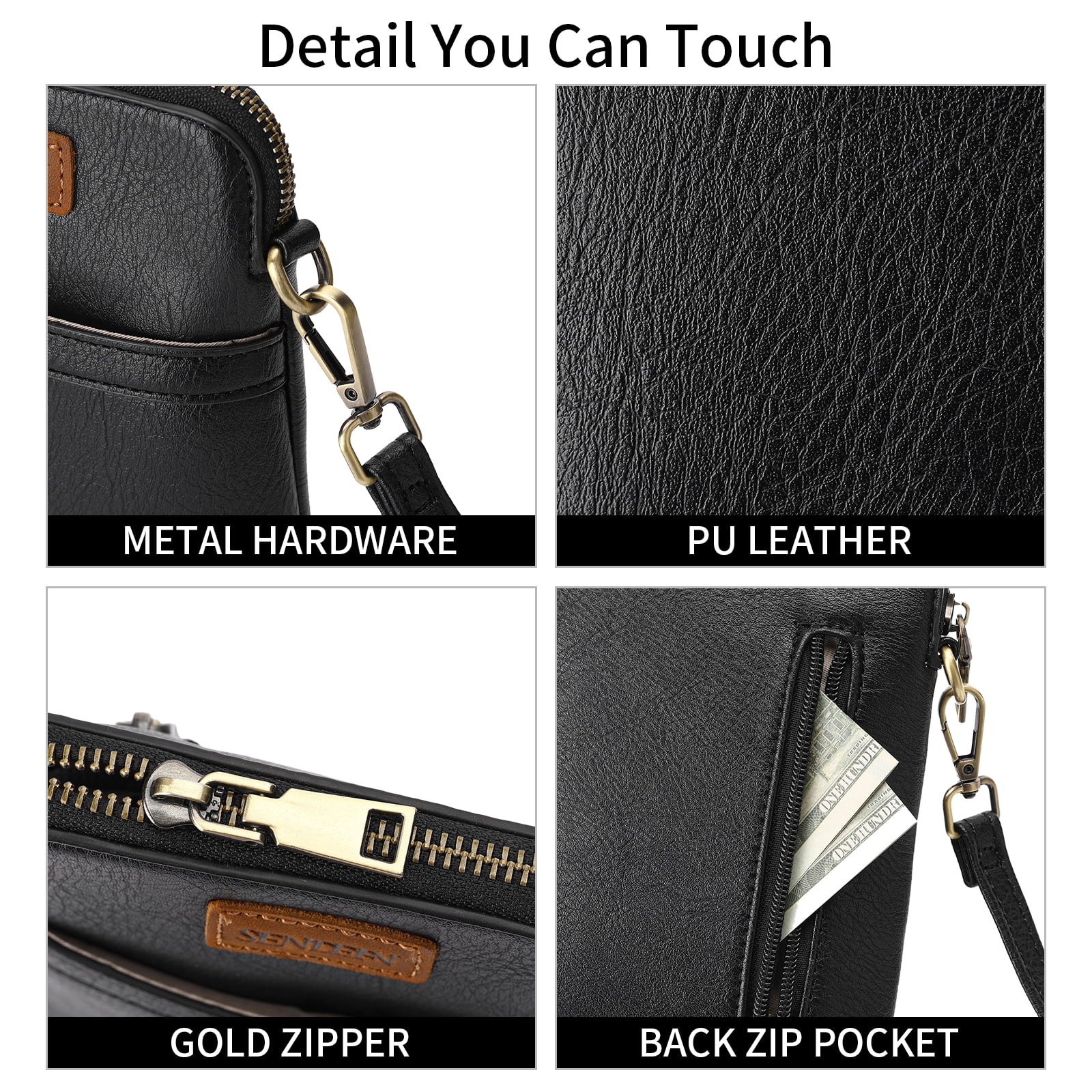 SENDEFN Vegan Leather Small Crossbody Bags for Women Designer Cell Phone Bag Purses Adjustable Strap