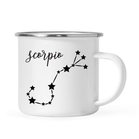 Koyal Wholesale Zodiac Sign Campfire Coffee Mug Scorpio Star Constellation, Minimalistic Black