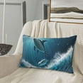 thumbnail image 5 of Daiia Ice Blue Ocean Cute Dolphin A Bedding Waterproof Pillow Protector Zippered Queen – Bed Bug Proof Pillow Encasement-14"x20", 5 of 6