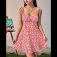 thumbnail image 4 of Vestido Bohemio Floral para Mujer, Mono con Tirantes Finos y Fruncido, Rosa, Talla L, 4 of 9