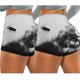thumbnail image 3 of Gibobby Pantalones dama Pantalones cortos elásticos teñidos con para mujer, bolsillos de motorista de Yoga, pantalones de Fitness para correr, pantalones de Yoga arrugados(Negro， XXL), 3 of 5