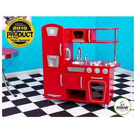 KidKraft Vintage Wooden Play Kitchen, Red