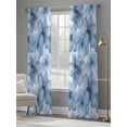 thumbnail image 3 of Blue Floral Spring Sheer Curtains 96 Inch Length 2 Panels Set, Watercolor Art Elegant Botanical Voile Window Treatment Semi Sheer Long Curtains Drapes for Bedroom/Living Room/Kitchen 52"x96"x2, 3 of 7