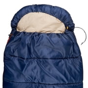Slumberjack Shadow Mountain 30-Degree Hooded Rectangular Sleeping Bag, Blue, 35x88