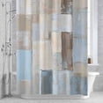 thumbnail image 3 of Abstract Color Block Shower Curtain for Bathroom Decor, Beige Brown Geometric Oil Painting Art Waterproof Fabric Shower Curtain, 36"x78" Set with 12 Hooks, 3 of 9