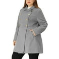 thumbnail image 5 of Agnes Orinda Women's Plus Size Winter Coats Double Breasted Peacoat Outerwear Jackets 3X Grey, 5 of 7