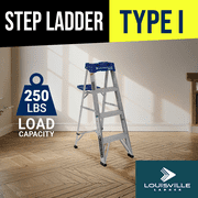Louisville Ladder 6-Foot Aluminum Step Ladder with molded pail, 250-Pound Load Capacity, Type I, AS2106