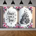 thumbnail image 7 of Decorative Design Fairy Tale Banner Floral Elements Castle Illustration Photobook Fantasy Theme for Storytelling Events Wedding Indoor Decoration, 7 of 7