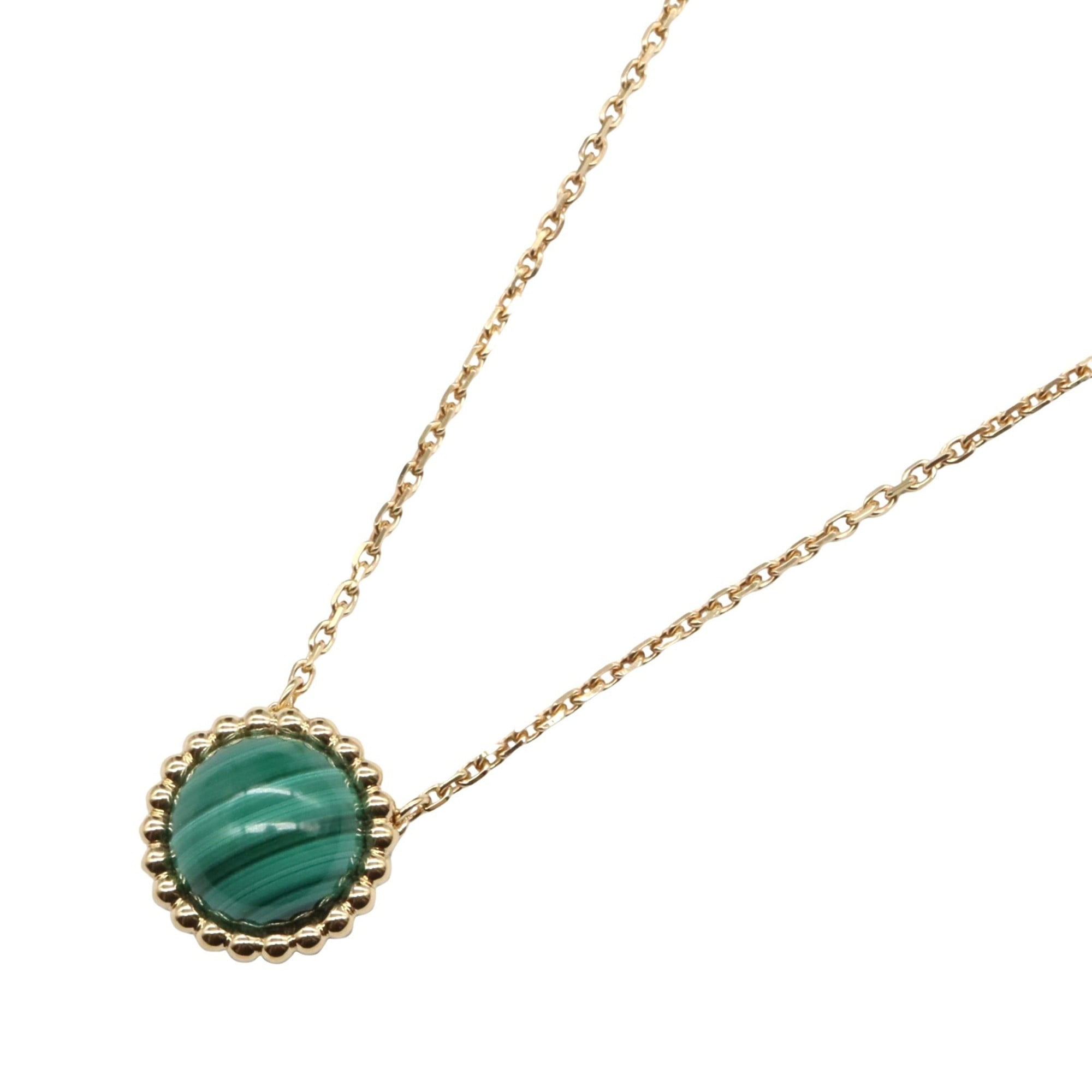 Pre-Owned Van Cleef & Arpels Perle Cleur Malachite Necklace, 18K Yellow Gold, Green... (Good)