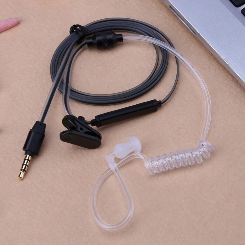 Air Tube Headset w/Mic 3.5mm InEar Security Earpiece Noise Canceling