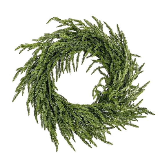 Olilia 24 Inch Norfolk Pine Wood Garland, Artificial Greenery Wreath for Front Door, Window, Fireplace, Wall, Christmas, Holiday, Wedding, Home, Party Decorations.